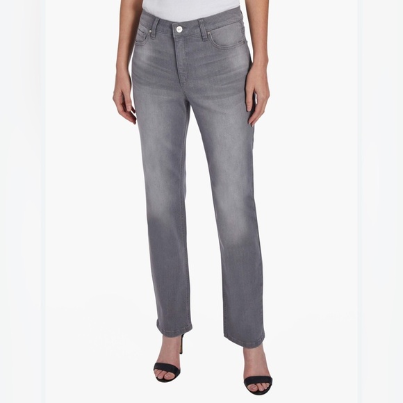 Jones New York Women's Straight Leg Jeans in Gray - Picture 1 of 8